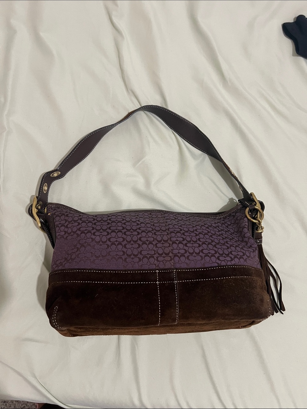 Coach East West Suede Duffel Bag - Picture 2 of 8